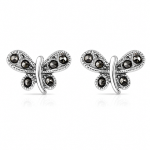 Twisted Marcasite Dragonfly Stud Earrings in 925 sterling silver – main view