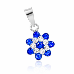 Blue & White Flower Pendant in 925 sterling silver – main view