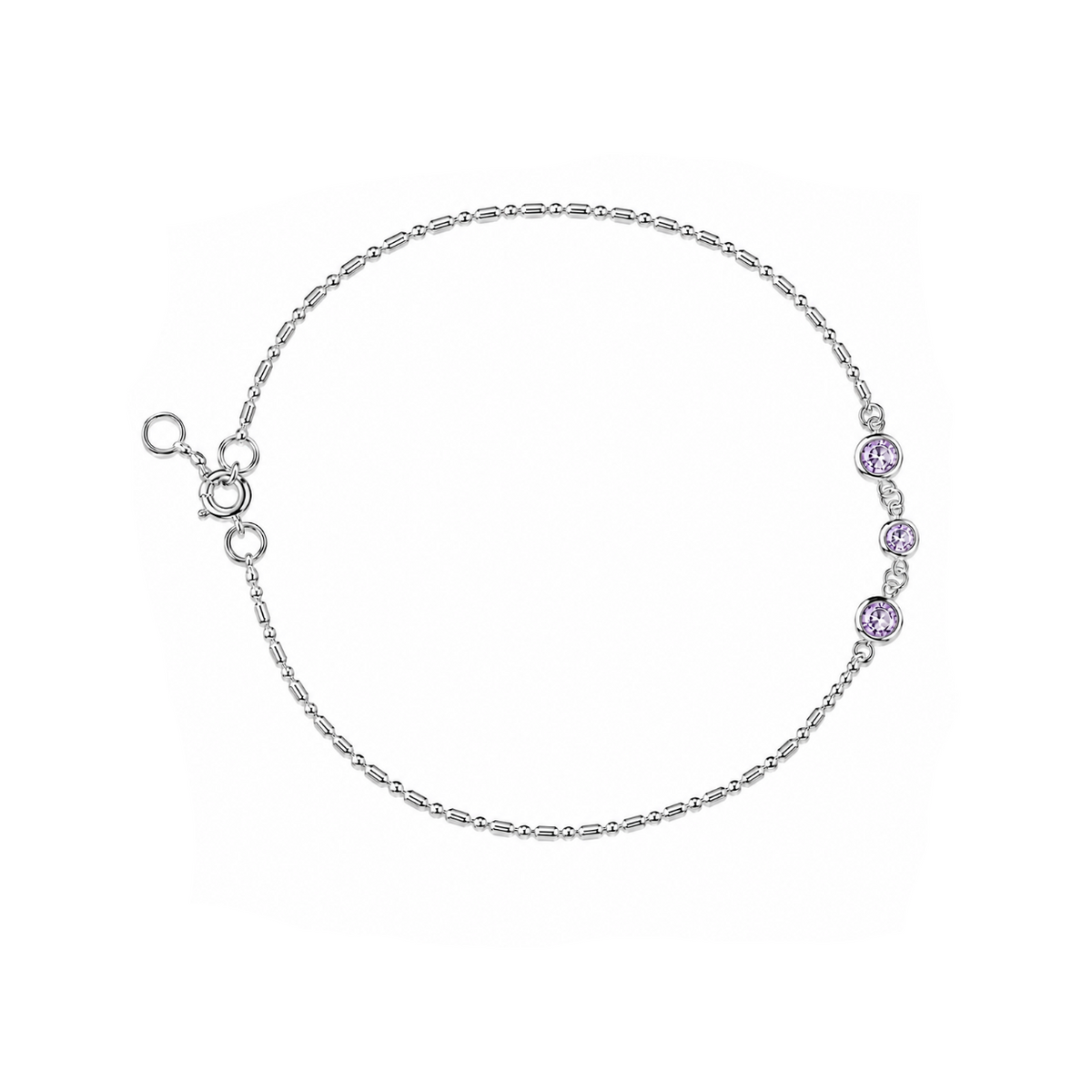 Trinity Halo Station Anklet in 925 sterling silver – additional view