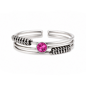 Regal Coil Gem Toe Ring in 925 sterling silver – side view