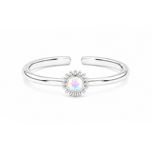 Aurora Bloom Floral Toe Ring in 925 sterling silver – main view