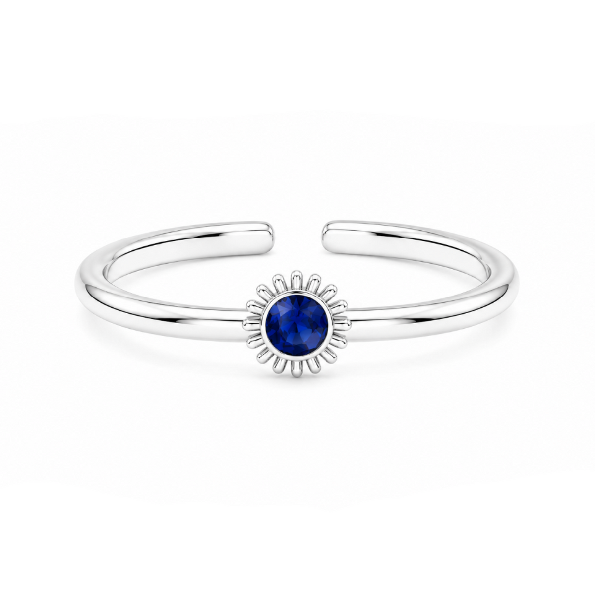 Aurora Bloom Floral Toe Ring in 925 sterling silver – detail view