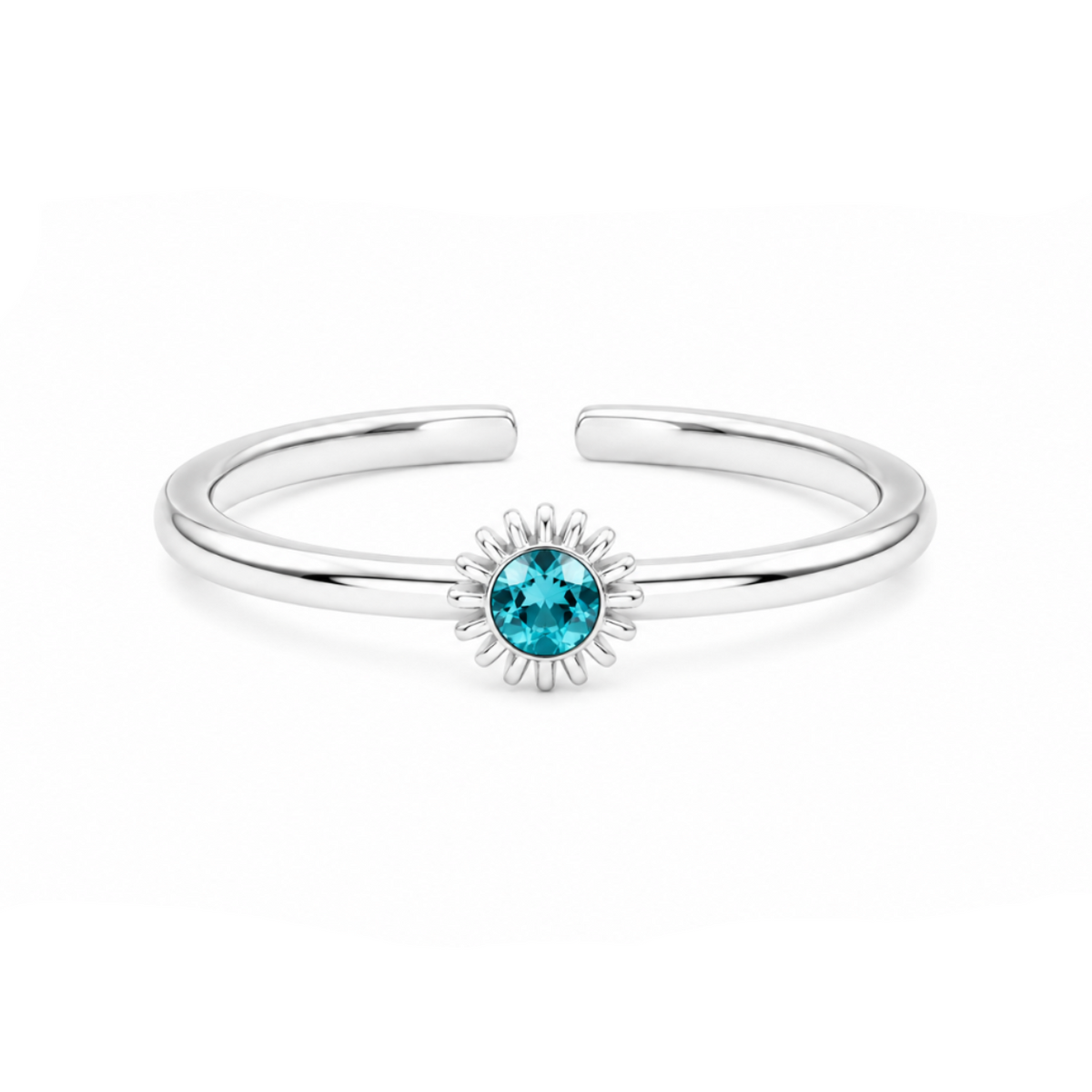 Aurora Bloom Floral Toe Ring in 925 sterling silver – side view
