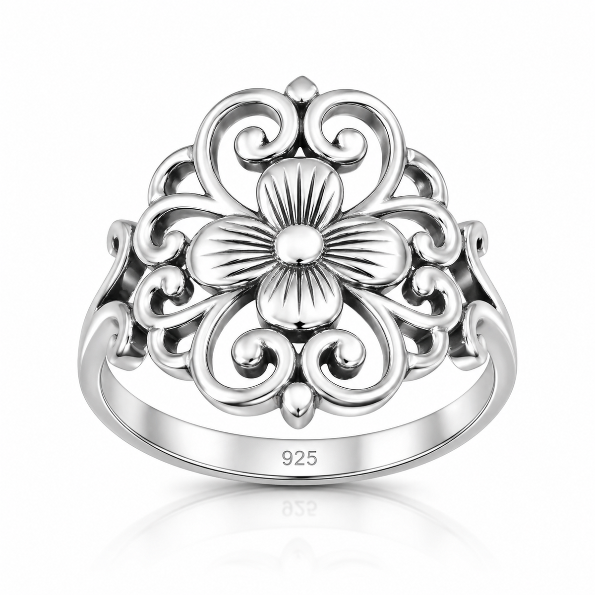 Floral Filigree Flower Ring