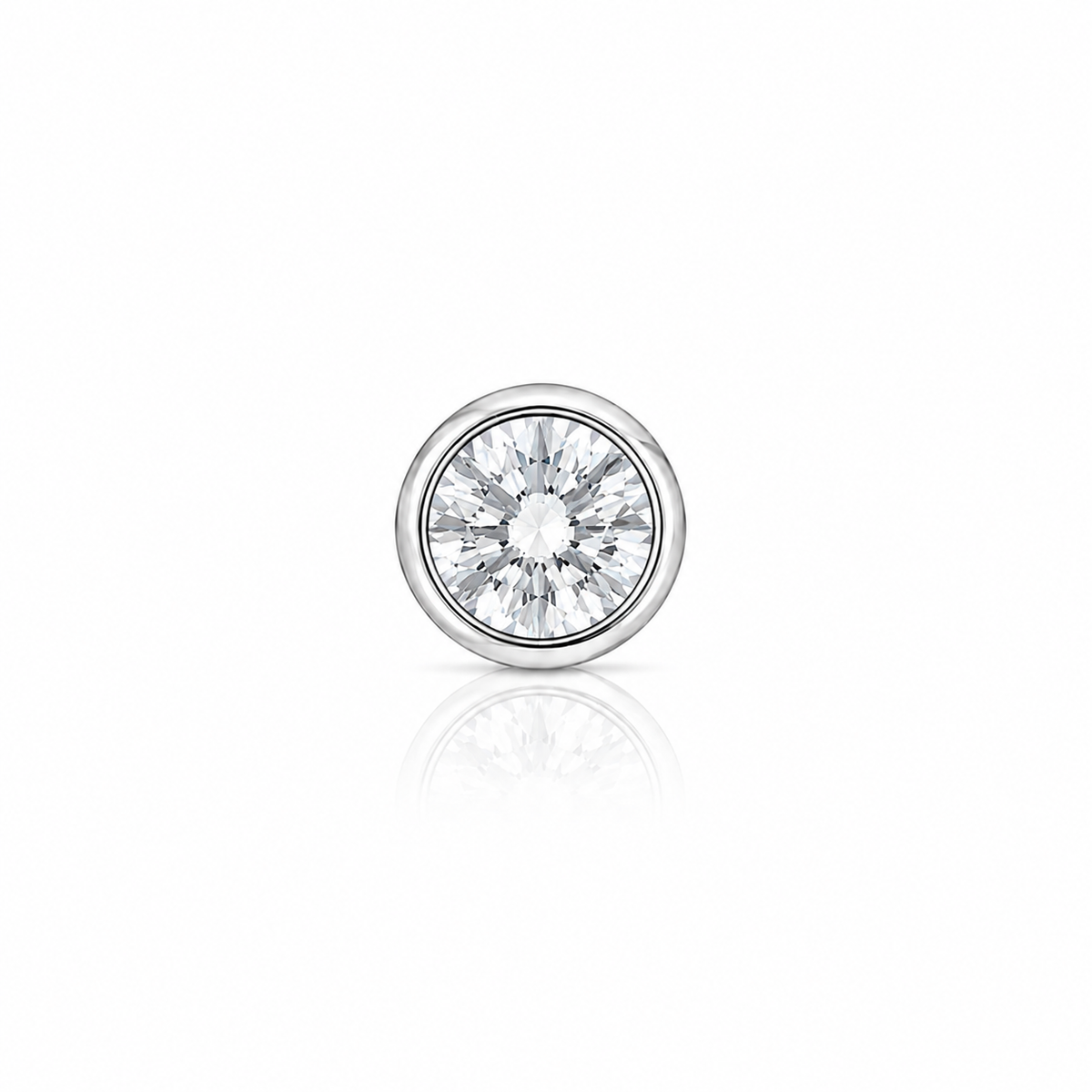 2mm Round Crystal Glue-Set Nose Stud in 925 sterling silver – angle view