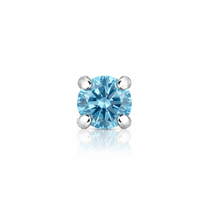 2mm Round Crystal Prong-Set Nose Stud in 925 sterling silver – back view