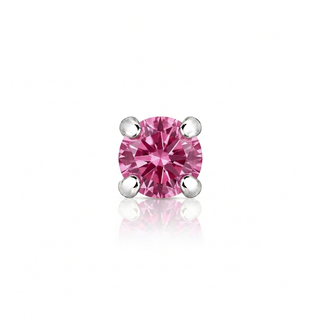 2mm Round Crystal Prong-Set Nose Stud in 925 sterling silver – size guide