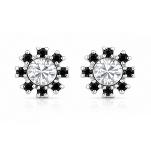 Celestial Starburst Stud Earrings in 925 sterling silver – side view