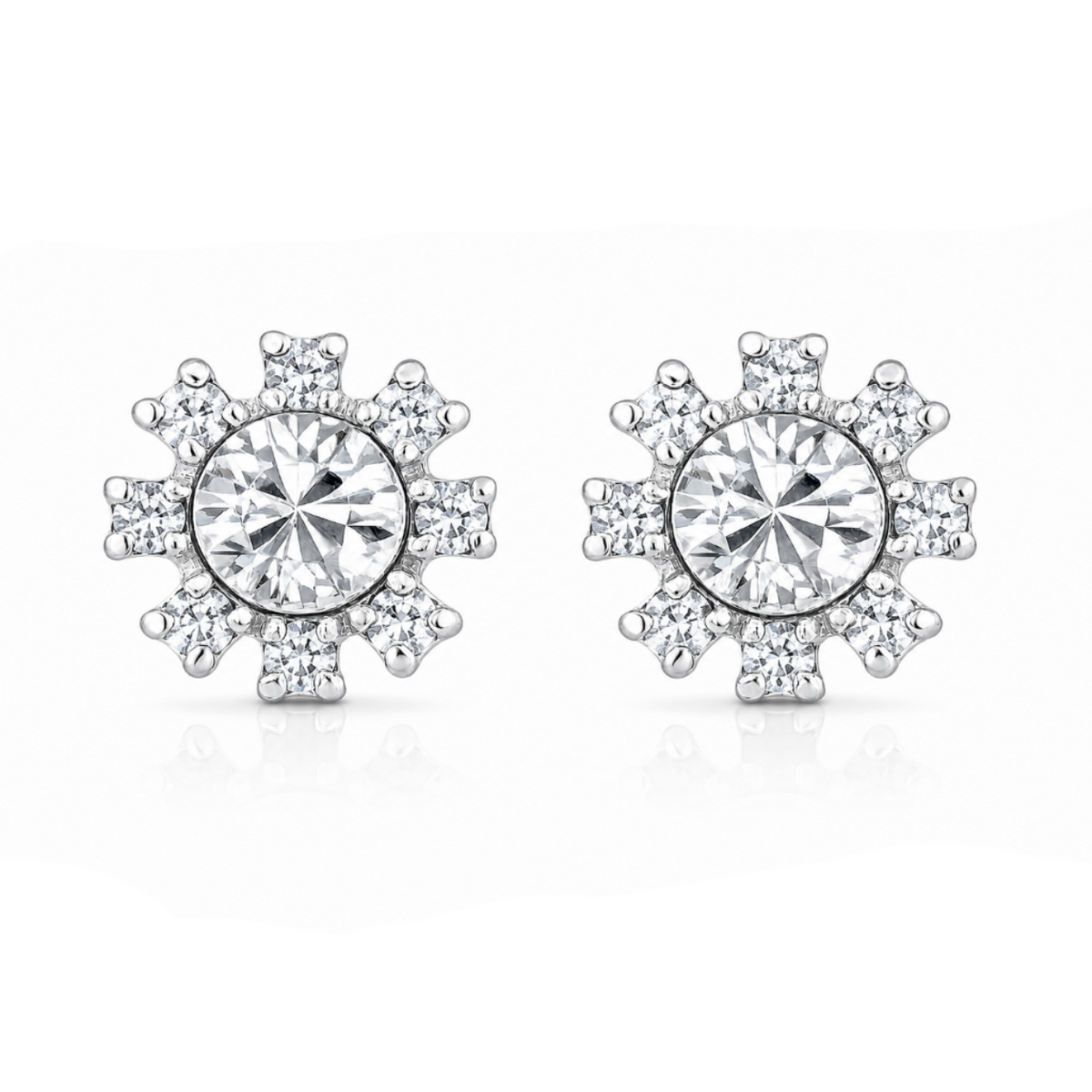 Celestial Starburst Stud Earrings in 925 sterling silver – main view