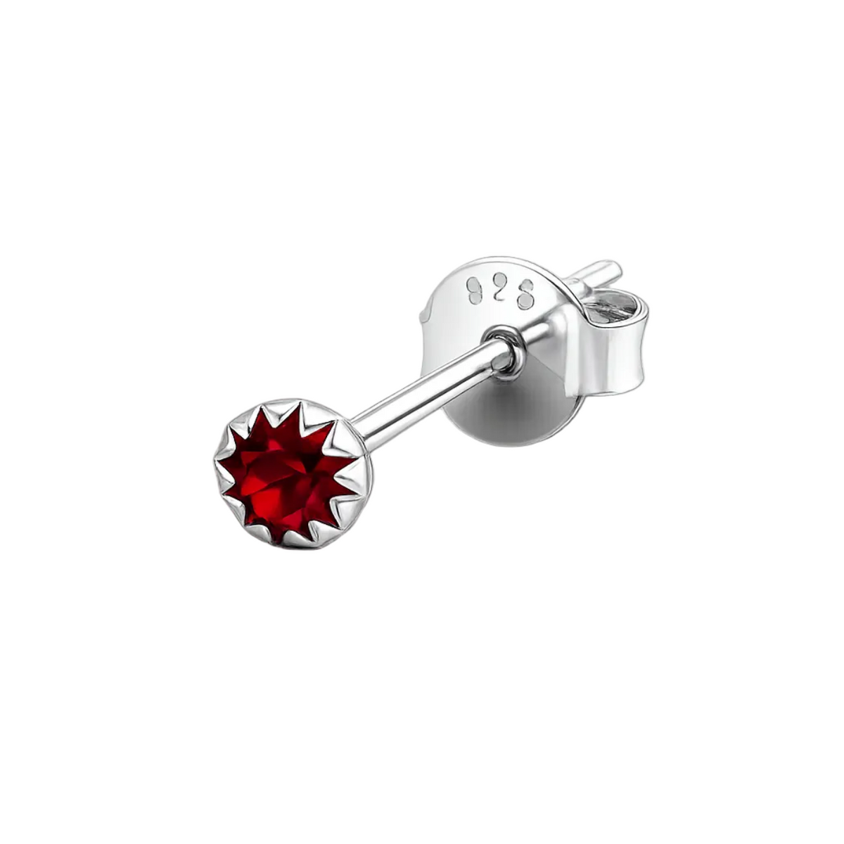 Crown Birthstone Stud Earrings