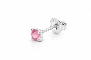 Luna Solitaire Birthstone Stud Earrings in 925 sterling silver – additional view