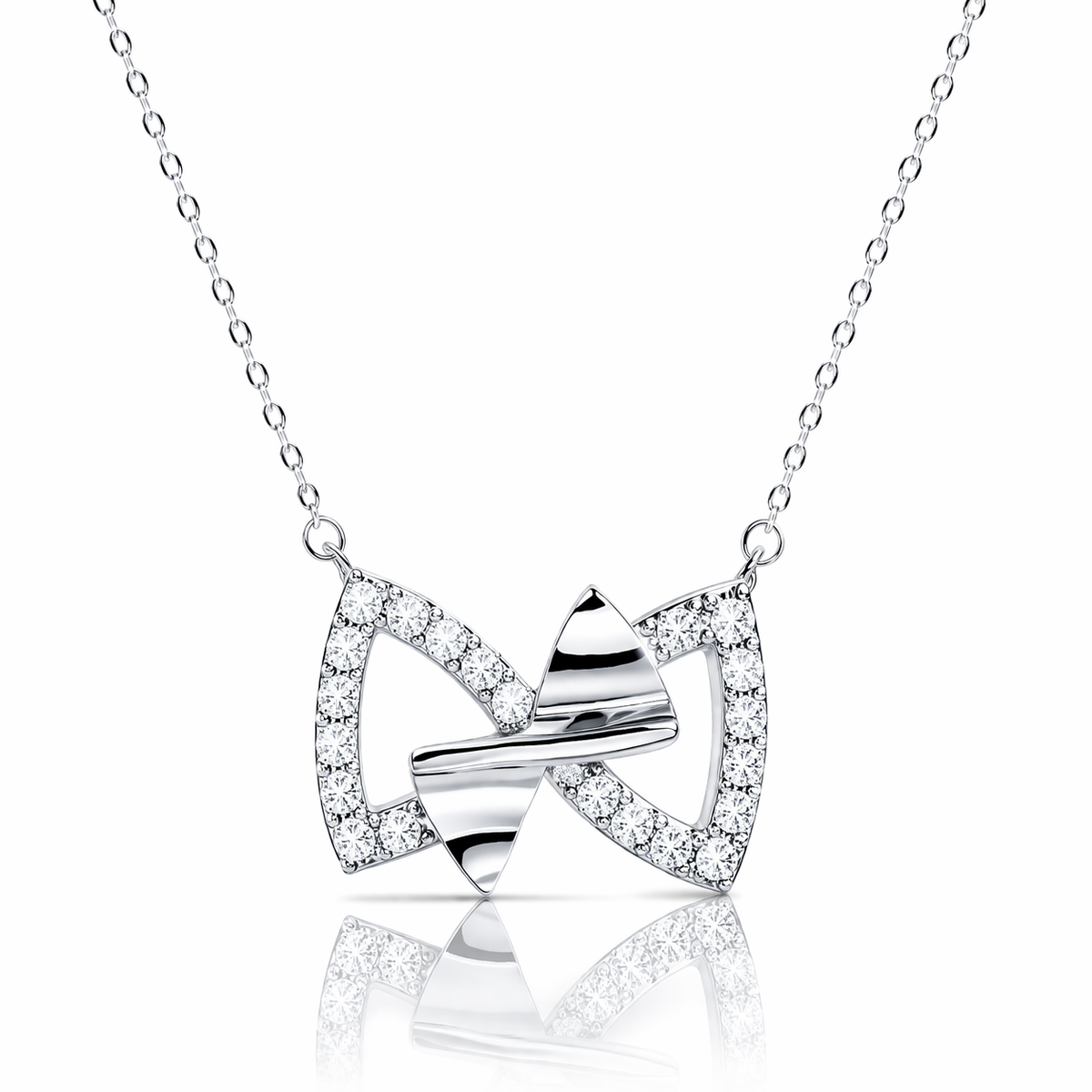 Double Bow Necklace in 925 sterling silver – main view