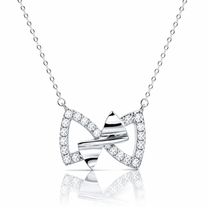 Double Bow Necklace in 925 sterling silver – main view