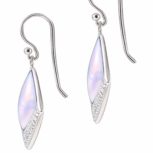 Black Onyx Textured Square Drop Earrings in 925 sterling silver – additional view