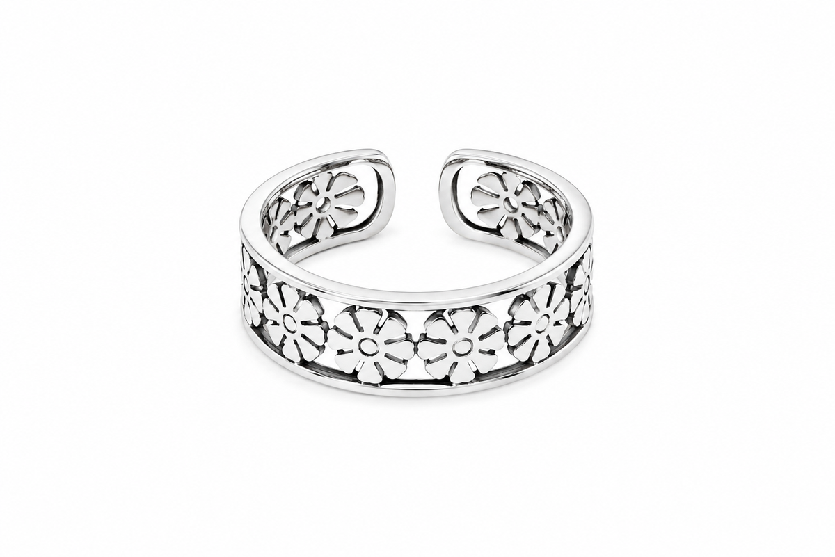 Fleuré Bloom Toe Ring in 925 sterling silver – main view