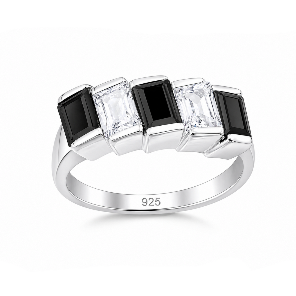 Amara Five-Stone Crystal Ring in 925 sterling silver – side view