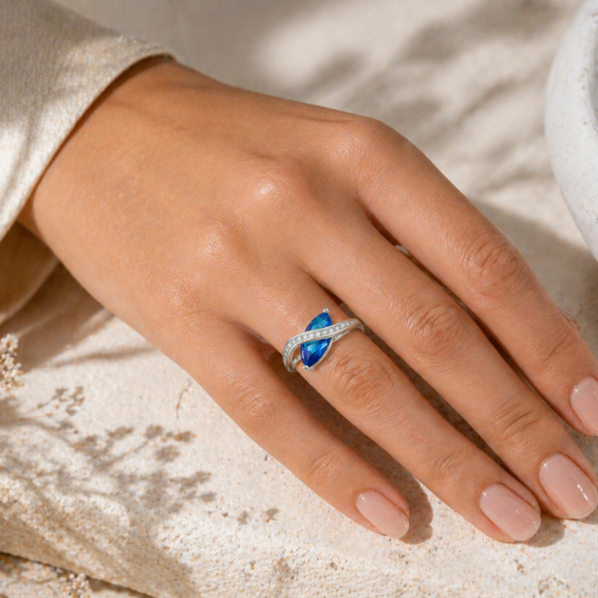 Aurelia Marquise Crossover Ring