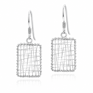 Auréline Woven Grid Drop Earrings in 925 sterling silver – main view