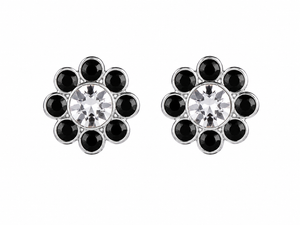 Bloom Halo Flower Stud Earrings in 925 sterling silver – additional view