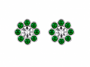 Bloom Halo Flower Stud Earrings in 925 sterling silver – main view