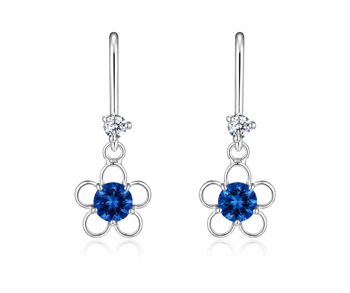 Blossom Spark Flower Drop Earrings in 925 sterling silver – main view
