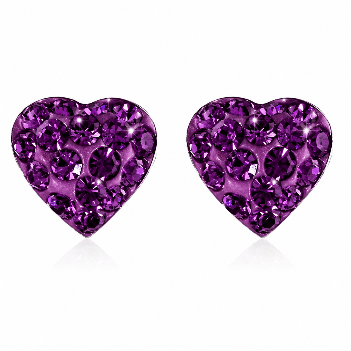 Celeste Crystal Heart Stud Earrings in 925 sterling silver – main view