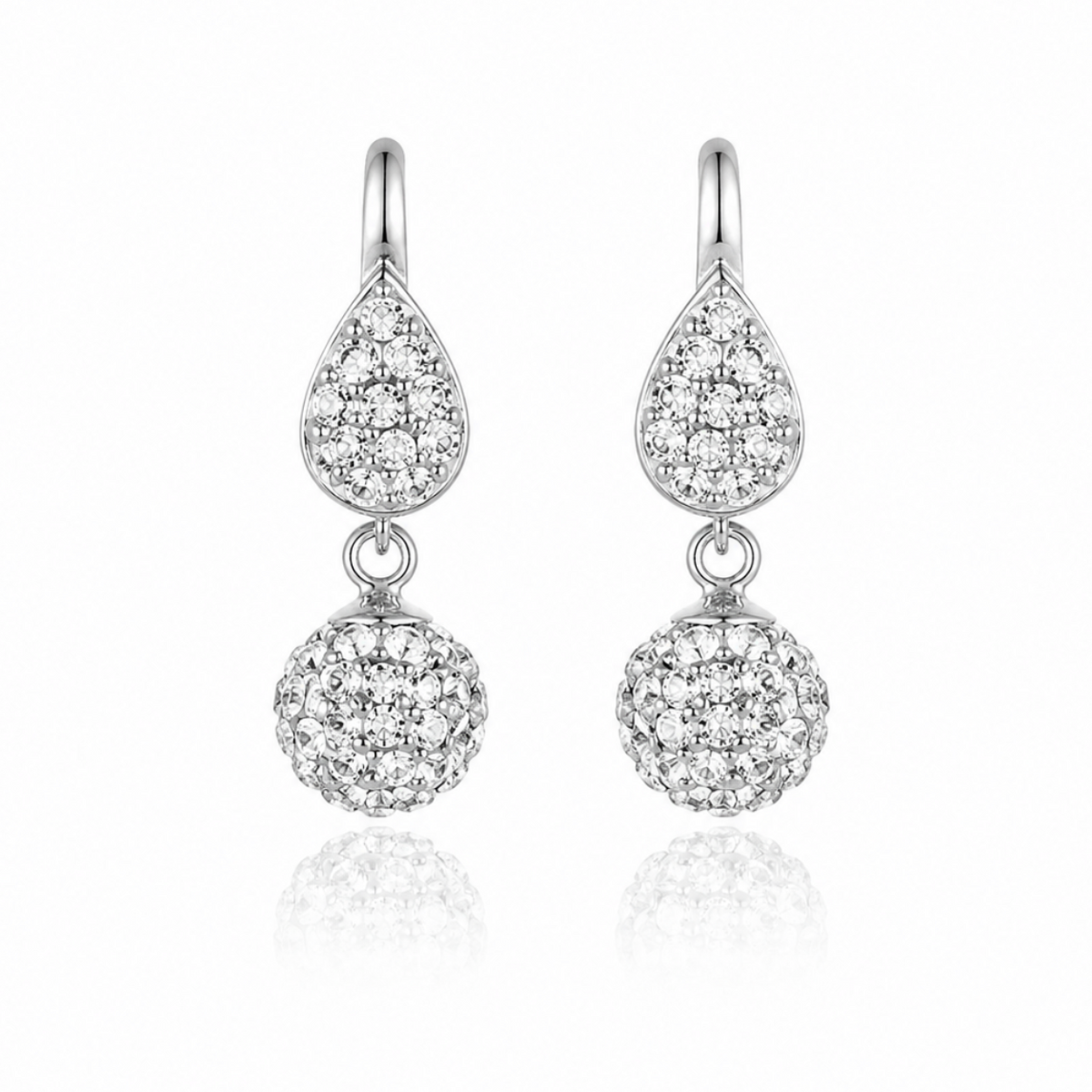 Celeste Pavé Teardrop Earrings in 925 sterling silver – main view