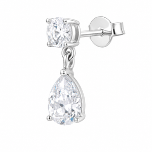 Celeste Teardrop Dangle Earrings in 925 sterling silver – side view