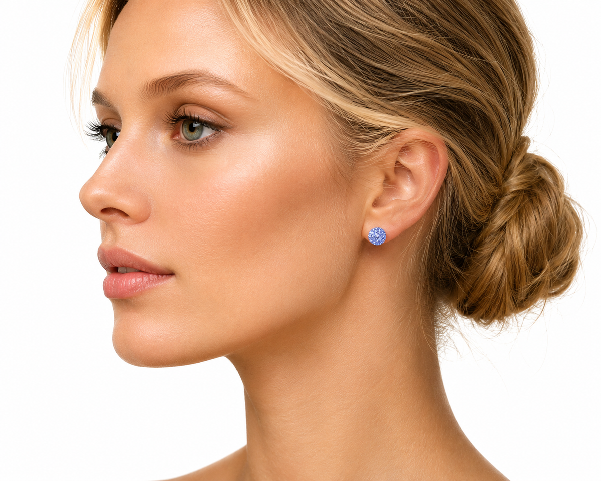 Celestia Pavé Sphere Stud Earrings in 925 sterling silver – additional view