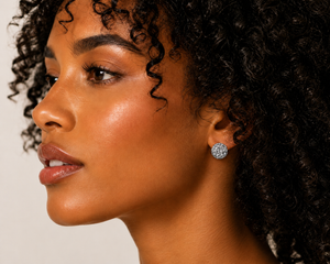 Celestia Pavé Sphere Stud Earrings in 925 sterling silver – additional view