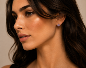 Celestia Pavé Sphere Stud Earrings in 925 sterling silver – additional view