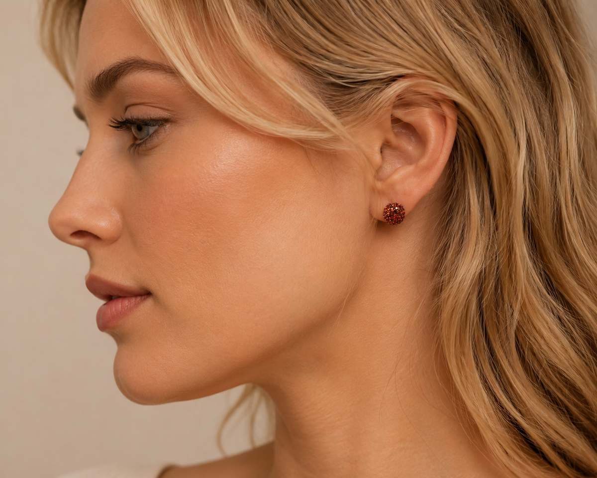 Celestia Pavé Sphere Stud Earrings in 925 sterling silver – additional view