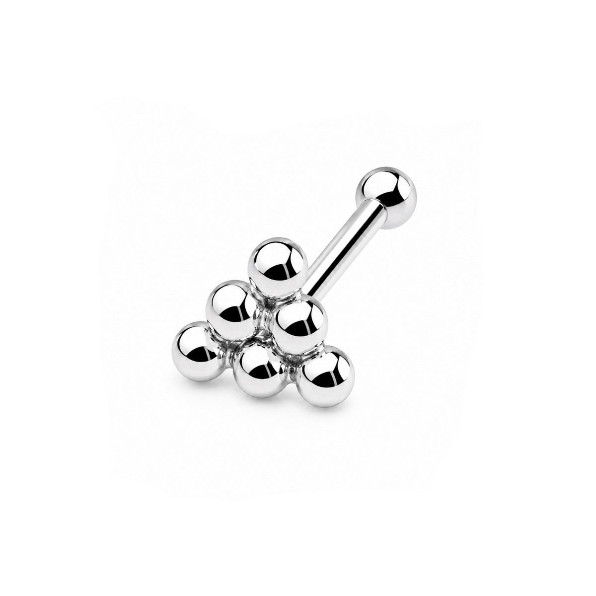 Beaded Flower Cluster Nose Bone Stud in 925 sterling silver – main view