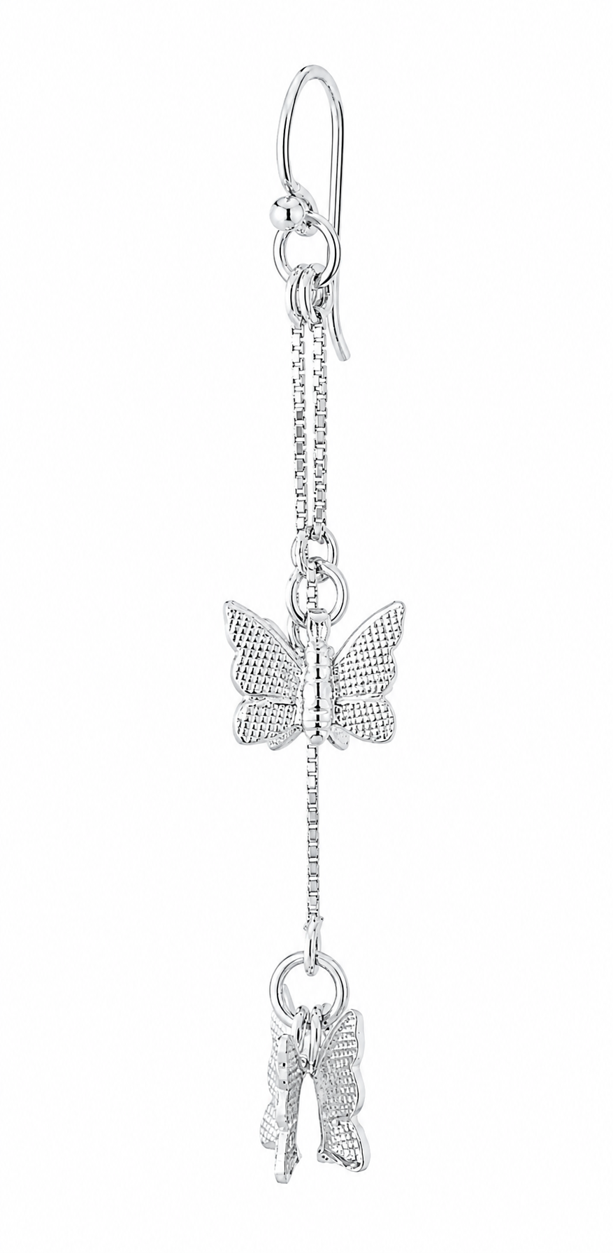 Celestial Butterfly Cascade Earrings in 925 sterling silver – side view
