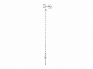 Double Bead Double Stud Earrings in 925 sterling silver – side view