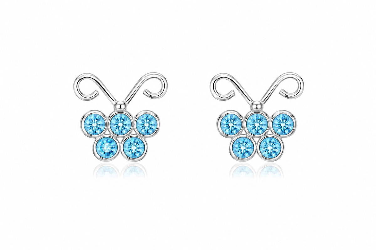 Celestial Crystal Cluster Stud Earrings in 925 sterling silver – additional view