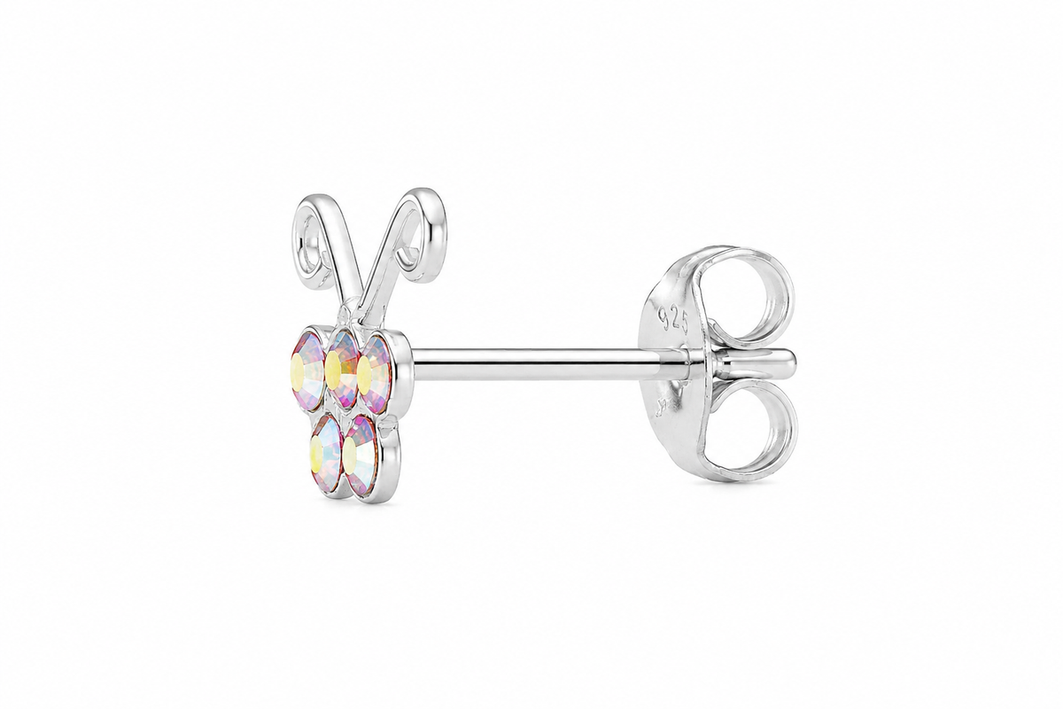 Celestial Crystal Cluster Stud Earrings in 925 sterling silver – additional view