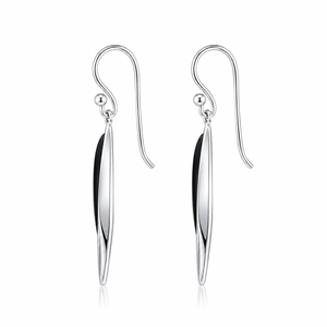 Black Onyx Textured Square Drop Earrings in 925 sterling silver – additional view