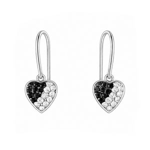 Celestial Heart Crystal Drop Earrings in 925 sterling silver – main view