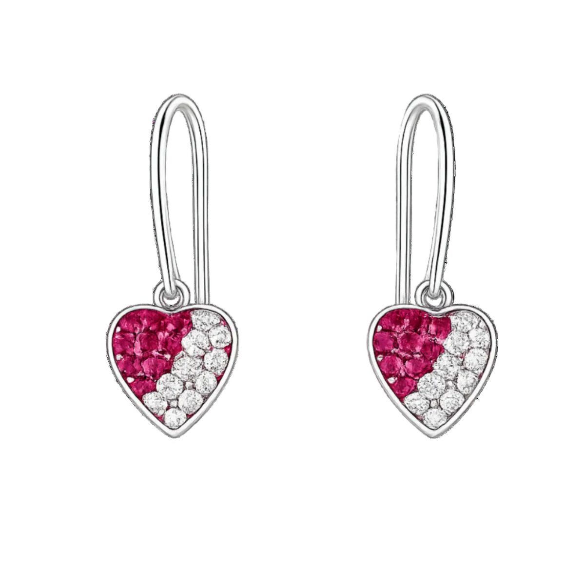 Celestial Heart Crystal Drop Earrings in 925 sterling silver – additional view