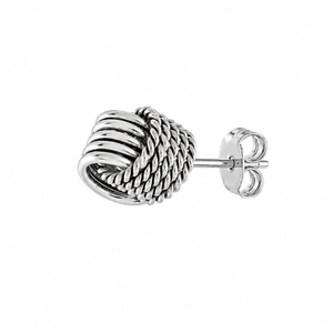 Celestial Knot Stud Earrings in 925 sterling silver – side view