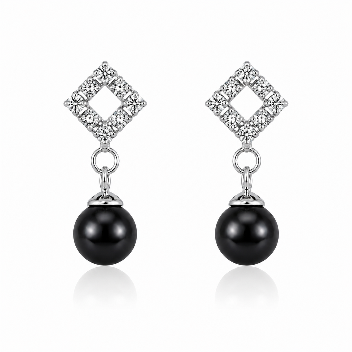 Celestial Pearl Gemstone Drop Earrings in 925 sterling silver – side view