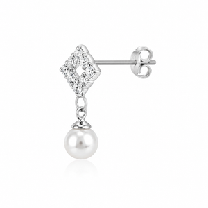 Celestial Pearl Gemstone Drop Earrings in 925 sterling silver – additional view