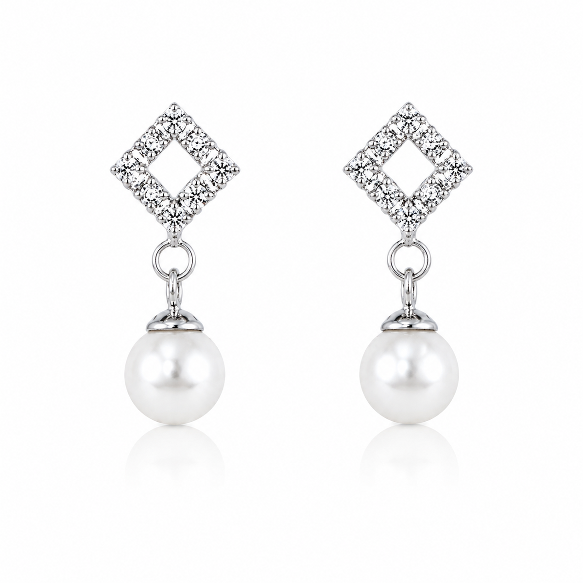 Celestial Pearl Gemstone Drop Earrings in 925 sterling silver – main view