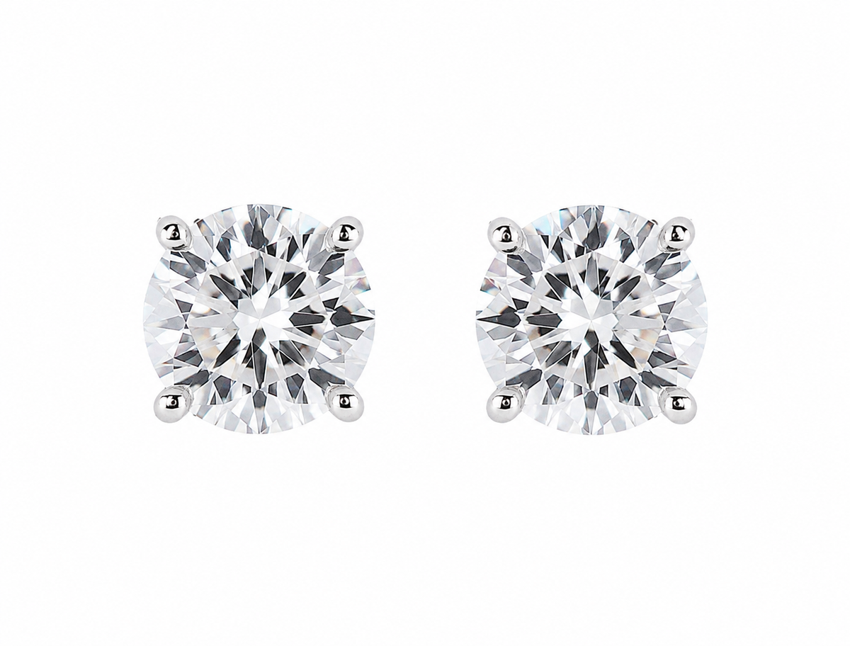 Celestial Solitaire Stud Earrings in 925 sterling silver – main view