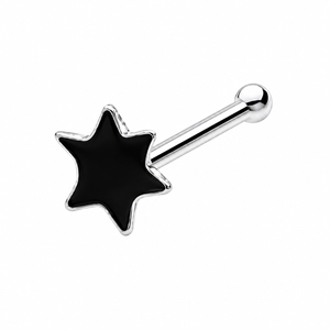 Enamel Star Nose Bone Stud in 925 sterling silver – angle view