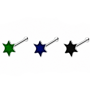 Enamel Star Nose Bone Stud in 925 sterling silver – main view