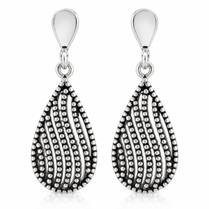 Celestial Teardrop Beaded Earrings in 925 sterling silver – main view