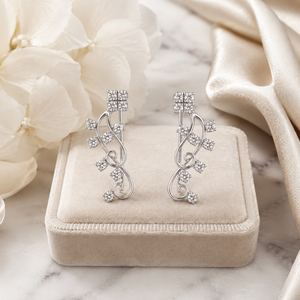 Celestial Vine Ear Climber Earrings in 925 sterling silver – angle view