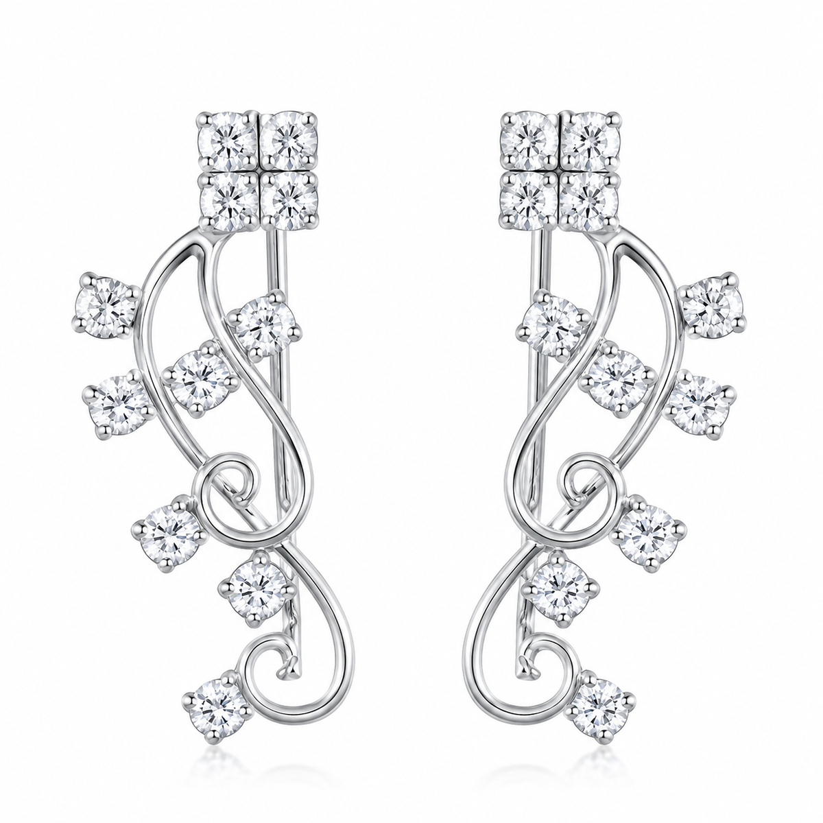 Celestial Vine Ear Climber Earrings in 925 sterling silver – main view